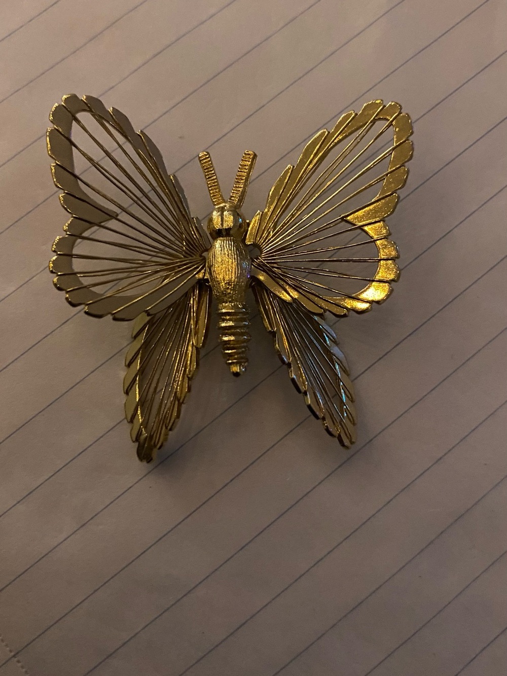 Vintage Monet Gold Butterfly Brooch